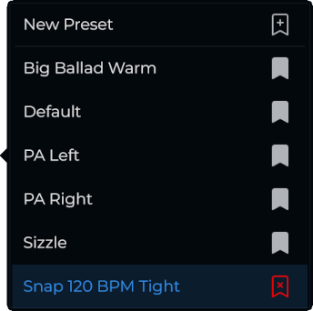 Preset menu